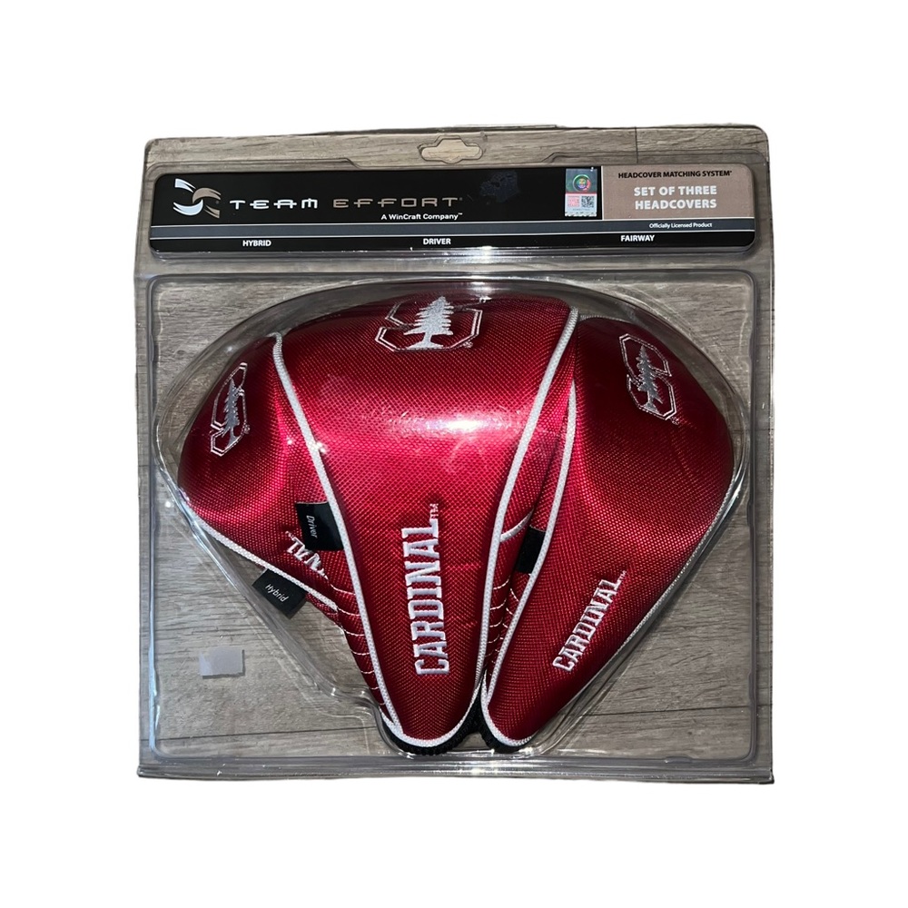 Team Effort NCAA 3-Piece Headcover Set - Stanford Cardinal